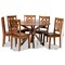 Baxton Studio Liese Modern and Contemporary Transitional Walnut Brown Finished Wood 7-Piece Dining Set 178-11383-10893-Zoro - alternate 8
